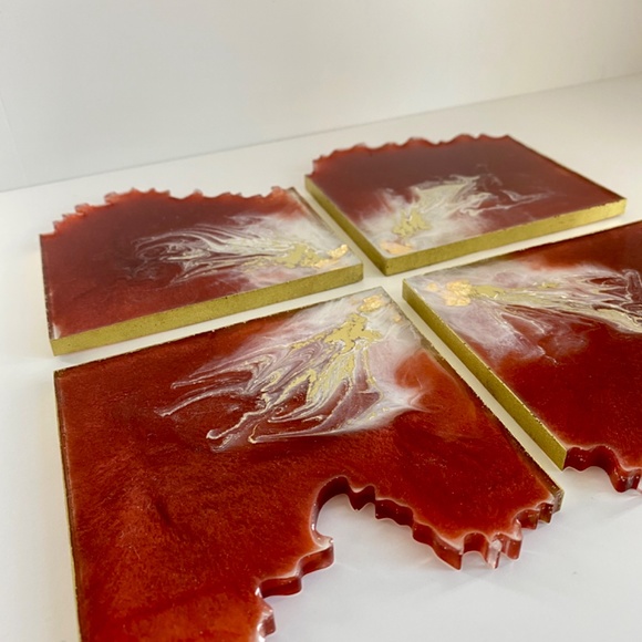 Square Geode Coaster Set - Picture 4 of 8